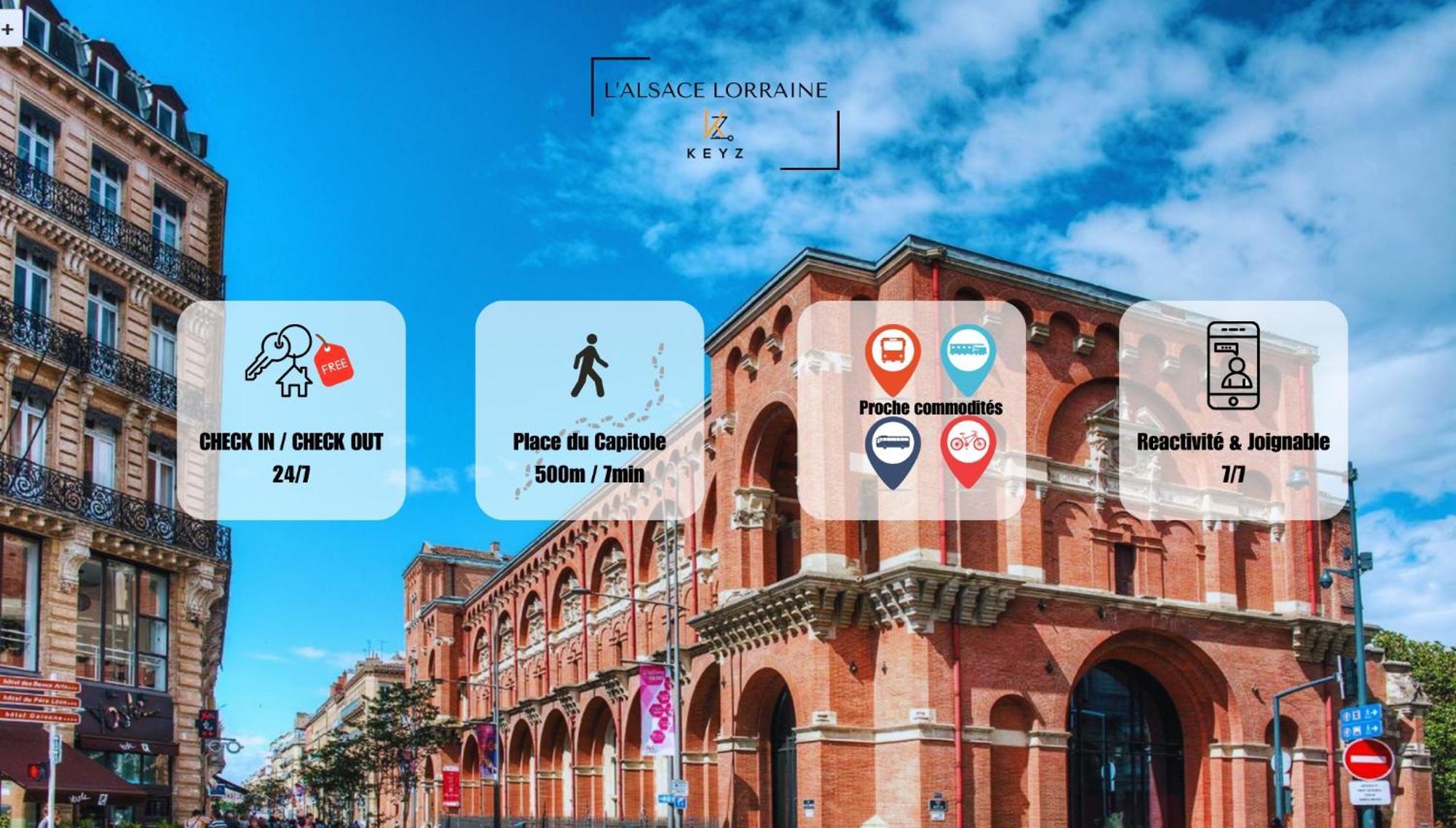 L Alsace Lorraine - A 5Min Place Du Capitole -Free Checkin -Wifi Lägenhet Toulouse Rum bild
